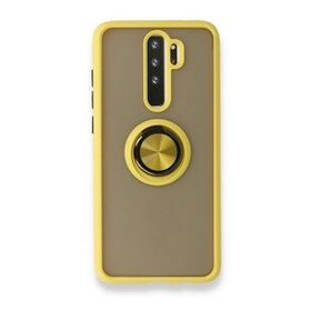 BSSM Xiaomi Redmi Note 8 Pro Montreal Yüzüklü Silikon Kapak Sarı Kılıf