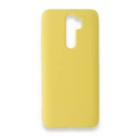 BSSM Xiaomi Redmi Note 8 Pro Nano İçi Kadife Silikon Sarı Kılıf