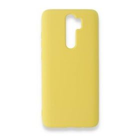 BSSM Xiaomi Redmi Note 8 Pro Nano İçi Kadife Silikon Sarı Kılıf