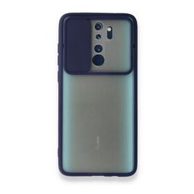 BSSM Xiaomi Redmi Note 8 Pro Palm Buzlu Kamera Sürgülü Silikon Lacivert Kılıf