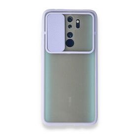 BSSM Xiaomi Redmi Note 8 Pro Palm Buzlu Kamera Sürgülü Silikon Lila Kılıf
