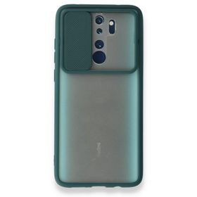 BSSM Xiaomi Redmi Note 8 Pro Palm Buzlu Kamera Sürgülü Silikon Yeşil Kılıf