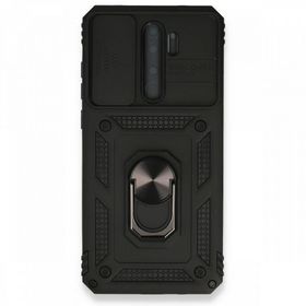 BSSM Xiaomi Redmi Note 8 Pro Pars Lens Yüzüklü Siyah Silikon Kılıf