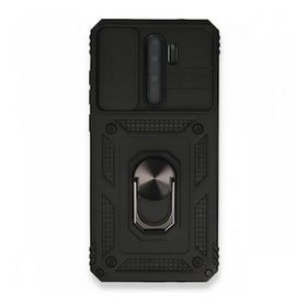 BSSM Xiaomi Redmi Note 8 Pro Pars Lens Yüzüklü Siyah Silikon Kılıf