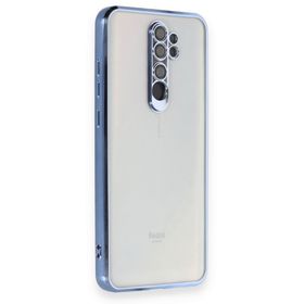 BSSM Xiaomi Redmi Note 8 Pro Razer Lensli Silikon Açık Mavi Cep Telefonu Kılıfı