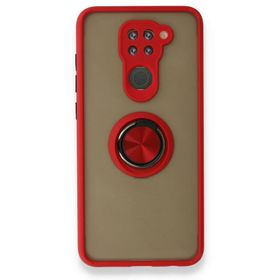 BSSM Xiaomi Redmi Note 9 Montreal Yüzüklü Silikon Kapak Kırmızı Kılıf