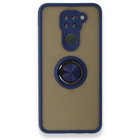 BSSM Xiaomi Redmi Note 9 Montreal Yüzüklü Silikon Kapak Lacivert Kılıf