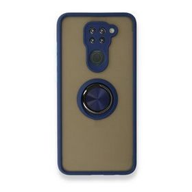 BSSM Xiaomi Redmi Note 9 Montreal Yüzüklü Silikon Kapak Lacivert Kılıf