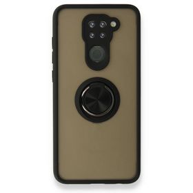 BSSM Xiaomi Redmi Note 9 Montreal Yüzüklü Silikon Kapak Siyah Kılıf
