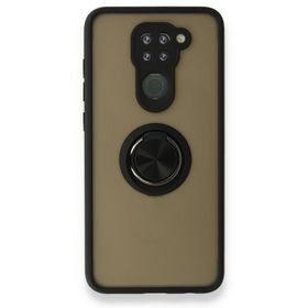 BSSM Xiaomi Redmi Note 9 Montreal Yüzüklü Silikon Kapak Siyah Kılıf