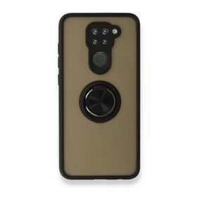 BSSM Xiaomi Redmi Note 9 Montreal Yüzüklü Silikon Kapak Siyah Kılıf