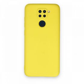 BSSM Xiaomi Redmi Note 9 Nano İçi Kadife Silikon Sarı Kılıf