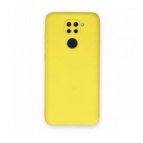 BSSM Xiaomi Redmi Note 9 Nano İçi Kadife Silikon Sarı Kılıf
