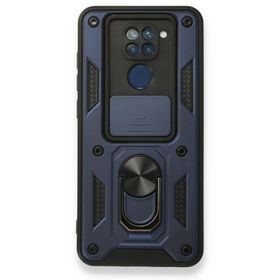 BSSM Xiaomi Redmi Note 9 Pars Lens Yüzüklü Silikon Lacivert Kılıf