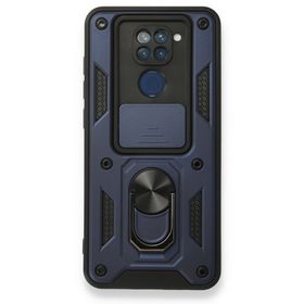 BSSM Xiaomi Redmi Note 9 Pars Lens Yüzüklü Silikon Lacivert Kılıf