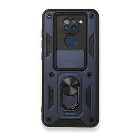 BSSM Xiaomi Redmi Note 9 Pars Lens Yüzüklü Silikon Lacivert Kılıf