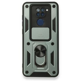 BSSM Xiaomi Redmi Note 9 Pars Lens Yüzüklü Silikon Yeşil Kılıf