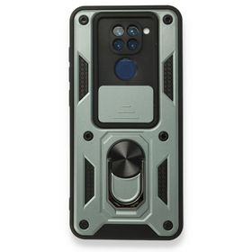 BSSM Xiaomi Redmi Note 9 Pars Lens Yüzüklü Silikon Yeşil Kılıf