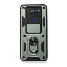 BSSM Xiaomi Redmi Note 9 Pars Lens Yüzüklü Silikon Yeşil Kılıf