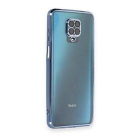 BSSM Xiaomi Redmi Note 9 Pro Razer Lensli Silikon Açık Mavi Cep Telefonu Kılıfı