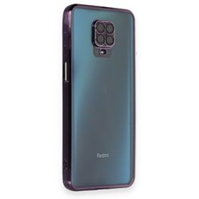 BSSM Xiaomi Redmi Note 9 Pro Razer Lensli Silikon Mor Cep Telefonu Kılıfı