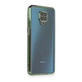 BSSM Xiaomi Redmi Note 9 Pro Razer Lensli Silikon Yeşil Cep Telefonu Kılıfı
