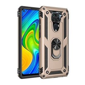 BSSM Xiaomi Redmi Note 9 Sofya Yüzüklü Silikon Kapak Gold Kılıf
