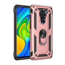 BSSM Xiaomi Redmi Note 9 Sofya Yüzüklü Silikon Kapak Rose Kılıf