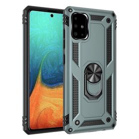 BSSM Yeşil Samsung Galaxy A71 Sofya Yüzüklü Silikon Kapak Kılıf