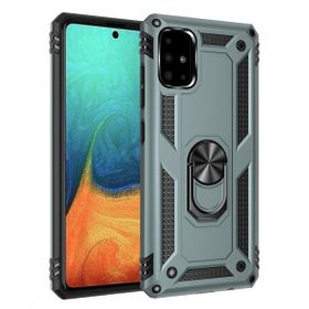 BSSM Yeşil Samsung Galaxy A71 Sofya Yüzüklü Silikon Kapak Kılıf