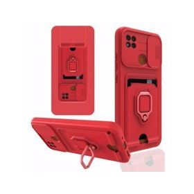 BSSM Zuma Kartvizitli Yüzüklü Silikon - Kırmızı Xiaomi Redmi 9C Kılıf