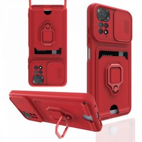 BSSM Zuma Kartvizitli Yüzüklü Silikon - Kırmızı Xiaomi Redmi Note 11 Kılıf