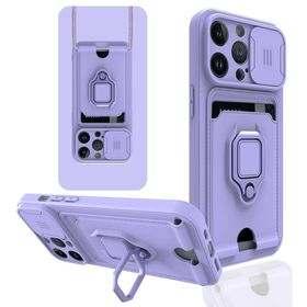 BSSM Zuma Kartvizitli Yüzüklü Silikon - Lila iPhone 14 Pro Max Kılıf