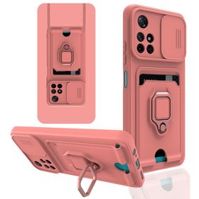 BSSM Zuma Kartvizitli Yüzüklü Silikon - Pembe Xiaomi Redmi Note 11T Kılıf