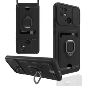BSSM Zuma Kartvizitli Yüzüklü Silikon - Siyah Xiaomi Redmi 10C Kılıf