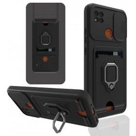 BSSM Zuma Kartvizitli Yüzüklü Silikon - Siyah Xiaomi Redmi 9C Kılıf