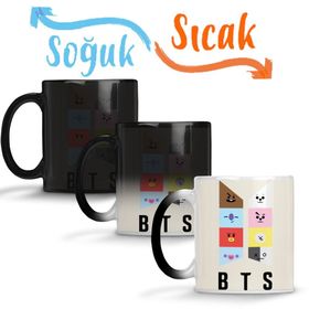 Bts BT21 Karakterleri Sihirli Porselen Kupa