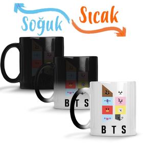 Bts BT21 Karakterleri Sihirli Porselen Kupa
