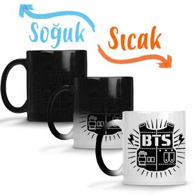 BTS Kore Müzik Logo Sihirli Porselen Kupa