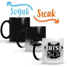 BTS Kore Müzik Logo Sihirli Porselen Kupa