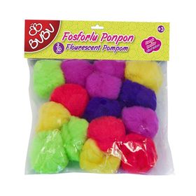 Bu-Bu 3 cm 50'li Karma Fosforlu Ponpon