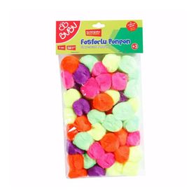 Bu-Bu 3 cm 50'li Karma Fosforlu Ponpon