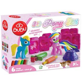 Bu-Bu BUBU-OH0023 3D Pony Set L Oyun Hamuru