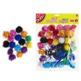 Bu-Bu BUBU00113 Simli 3 cm 50'li Karma Pon Pon