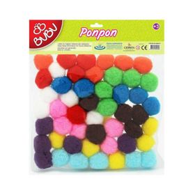 Bu-Bu BUBU00113 Simli 3 cm 50'li Karma Pon Pon
