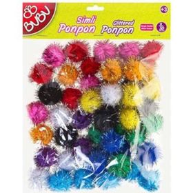 Bu-Bu BUBU00113 Simli 3 cm 50'li Karma Pon Pon