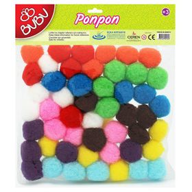 Bu-Bu BUBU00113 Simli 3 cm 50'li Karma Pon Pon