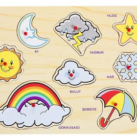 Bu-Bu Gökyüzü 8 Parça Ahşap Puzzle