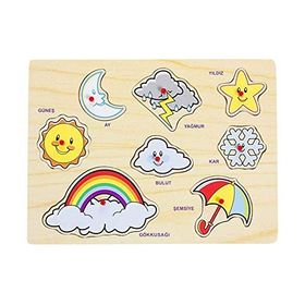 Bu-Bu Gökyüzü 8 Parça Ahşap Puzzle