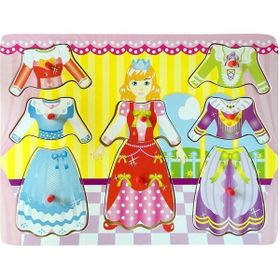 Bu-Bu Kıyafet Giydirme 30x22,5 cm Ahşap Puzzle